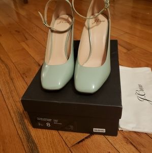 J. Crew Harlow leather ankle strap pumps- like new
